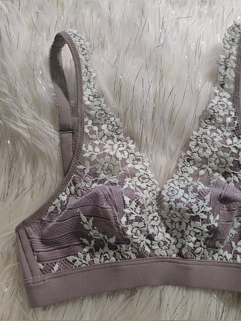 Wacoal Lace Bralette in Taupe and Cream